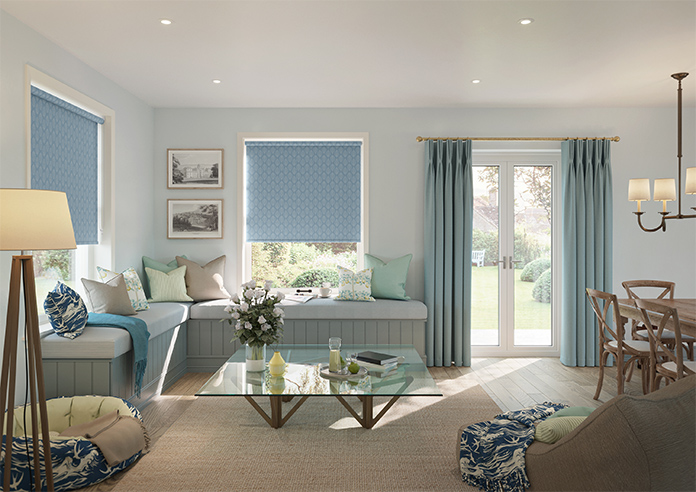 Beech Leaf (Blackout), Blue Wash - Twist&Fit Roller Blind - Image 8